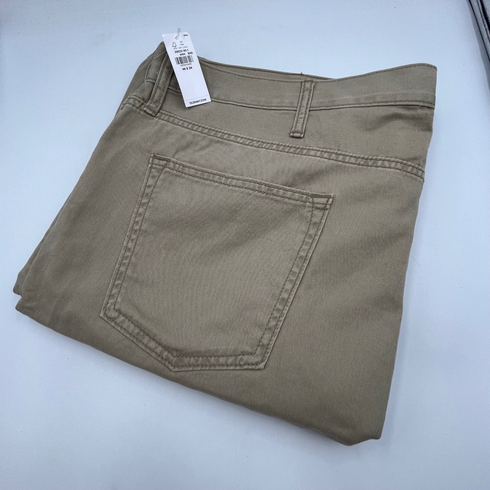 Old Navy Mens Straight Built-In Tough Khaki Pants Tan 44x34 NWT